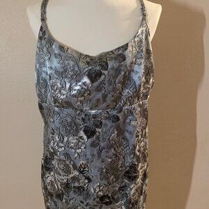 Wild Fable women's XXL silver floral notch slip mini dress
